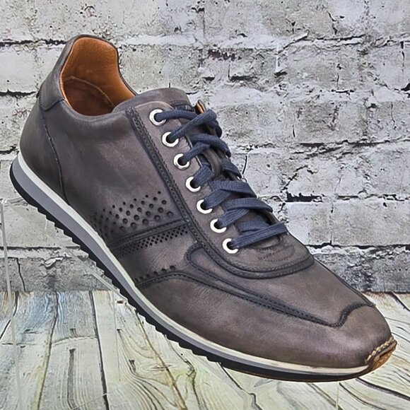Magnanni Cristian Sneakers Men\'s 9 M Gray Leather Lace-Up Shoes 15745 Casual main image 10